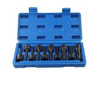 Set di 10 chiavi a stella Torx da 1/2 pollici per T20-T80, per acciaio al cromo molibdeno di grado impatto, compatibile con chiavi da 1/2", scatola portatile