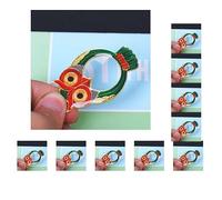 Set di 10 ciondoli a forma di gufo con lente d'ingrandimento e collana