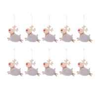 Set di 10 ciondoli in legno robusto per albero di Natale e decorazioni per la casa con disegni di nani in peluche, per uso quotidiano