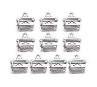 Set di 10 ciondoli retrò a forma di macchina da scrivere, eleganti e distintivi per la creazione di gioielli per fan della letteratura e cercatori di stili alla moda collana ciondolo