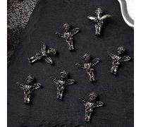 Set di 10 ciondoli vintage a forma di cuore per unghie, decorazione in metallo, accessori per manicure, decorazione artistica, ornamento