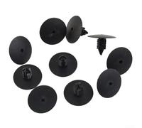 Set di 10 clip per rivetti in plastica per rivestimento ruota e paraschizzi, foro 10 mm, larghezza testa 35 mm, compatibile con Renault per CLIO Mk2/Mk3, OEM 7703077435, nero