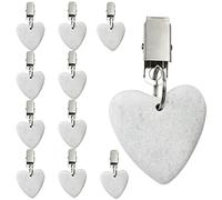 Set di 10 clip per tovaglia con clip per tavolo per interni ed esterni, casa, cucina, matrimoni, feste, picnic, 2 colori, marmo (a forma di cuore)
