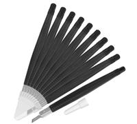 Set di 10 Coltelli da Intaglio Nero in Plastica e Metallo | Impugnatura Confortevole, per Creare Disegni e Levigare Superfici, Uso Manuale per Lavorazioni Lignee