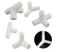 Set di 10 connettori a T per pali da campeggio e da giardino, giunti fissi in plastica con diametro interno di 16 mm per migliorare la resistenza di supporto e la continuità dei pali (T-tee)