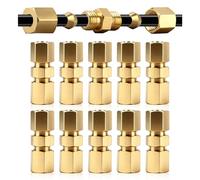 Set di 10 connettori per tubi freno (4,75 mm), raccordi in acciaio rivestito in rame ad alta resistenza, montaggio facile senza tappi terminali, prestazioni stabili e durevoli per la riparazione e la