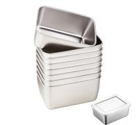 Set di 10 contenitori per alimenti in acciaio inox, impilabili, ermetici, per congelare alimenti per bambini, organizzazione delle spezie, adatti al microonde e alla lavastoviglie