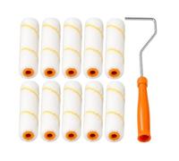 Set di 10 coperture per rullo in microfibra con manico | Set di 10 coperture per rulli in microfibra, con manico, per pitturare pareti, soffitti