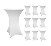 Set Di 10 Coperture Per Tavolo Alto Lavabili Bianche 80 85 Cm