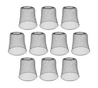 Set di 10 coperture protettive per piante in ferro, 23 x 23 cm, per ortaggi e fiori, rete da giardino traspirante e resistente alle intemperie, colore nero e bianco (nero)