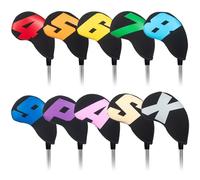 Set di 10 copri mazze da golf da uomo, per destrorsi 4-9, P, A, S, X, in neoprene, colore nero, con numeri grandi