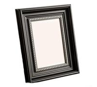 Set di 10 cornici portafoto in stile vintage, con grandi strisce per cornici e ganci rotanti dentellati per la presentazione di opere d'arte e foto (nero antico)