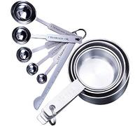Set di 10 Cucchiai Dosatori in Acciaio Inox Misurini Cucchiai Dosatore Set Misurini di Tazze Misurini in Acciaio Inox e Cucchiaio con Righello per Misurare Ingredienti Secchi e Liquidi