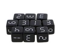 Set di 10 dadi D6 a sei lati neri con numeri bianchi per giochi RPG 16 mm, forte e robusto, trattamento professionale