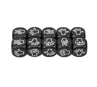 Set di 10 dadi da 6 lati impermeabili antiossidanti per la formazione di giochi da tavolo (nero)