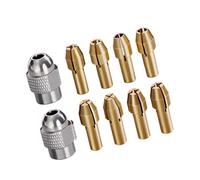 Set di 10 dadi per pinza per utensili, set di accessori | Parti in rame e argento per rettifica lucidatura incisione foratura bit lavoro, piccoli compiti utensile