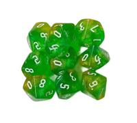 Set di 10 dadi poliedrici a 10 facce in acrilico per giochi di ruolo, giochi da tavolo, glitter, colorati, facili da usare, set di dadi poliedrici