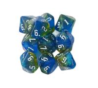Set di 10 dadi poliedrici a 10 facce in acrilico per giochi di ruolo, giochi da tavolo, glitter, colorati, facili da usare, set di dadi poliedrici
