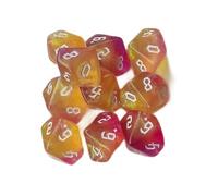 Set di 10 dadi poliedrici a 10 facce in acrilico per giochi di ruolo, giochi da tavolo, glitter, colorati, facili da usare, set di dadi poliedrici
