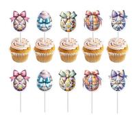 Set di 10 decorazioni per cupcake a forma di di Pasqua, decorazione per torte per Pasqua, tema primavera, compleanno