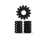 Set di 10 elastici per capelli a spirale - elastici per meno doppie punte e capelli rotti - elastici per capelli - spirali per capelli fini - elastici per capelli a cavo telefonico, nero, 2.5 cm
