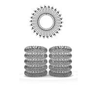 Set di 10 elastici per capelli a spirale - elastici per meno doppie punte e capelli rotti - elastici per capelli - spirali per capelli fini - cavo telefonico, trasparente, 3.5 cm