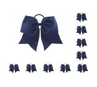 Set di 10 elastici per capelli grandi, con fiocco e nodo, elastici per coda di cavallo, elastici per donne e ragazze, accessori multicolore blu navy
