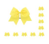 Set di 10 elastici per capelli grandi, con fiocco e nodo, spessi, elastici per coda di cavallo, elastici per donne e ragazze, multicolore giallo