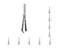 Set di 10 eleganti pettini a farfalla per tagliare i capelli, tascabili, per allenamento, campeggio, escursionismo, pratica, in acciaio inox