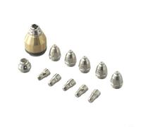 Set di 10 elettrodi per ugelli con coperchio protettivo per torcia per taglierina al plasma, compatibile con macchina da taglio al plasma ad aria, spessore 1,1-1,7 mm, Co (: 1,3 mm)