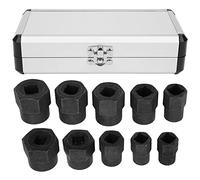 Set di 10 estrattori per dadi, kit di strumenti per la rimozione di dadi con design a spirale in acciaio legato ad alta resistenza, per dadi spellati arrugginiti da 9 mm a 19 mm,