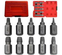 Set di 10 Estrattori per Viti, Strumento per Rimozione di Viti Rotte con Testa Esagonale, Bulloni Danneggiati, Strappati, Arrotondati. Estrattori per Prigionieri Rotte, Bulloni, Viti.