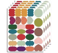 Set di 10 etichette adesive rimovibili riutilizzabili multicolore per organizzare barattoli e dispense