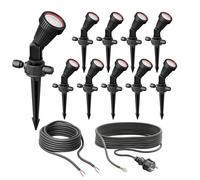 Set di 10 faretti da giardino con picchetto a terra PIRK con spina Schuko per [EEK: C]