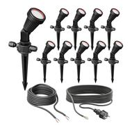 Set di 10 faretti da giardino con picchetto a terra PIRK per esterni IP44 spina