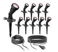 Set di 10 faretti da giardino con picchetto a terra PIRK per esterni IP44 spina [EEK: F]