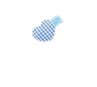 Set di 10 fermagli per capelli a forma di cuore a scacchi e fascia in gomma colorata per bambini (blu)