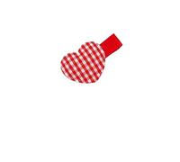 Set di 10 fermagli per capelli a forma di cuore a scacchi e fascia in gomma colorata per bambini (cravatta per capelli rossa)