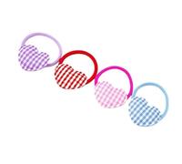 Set di 10 fermagli per capelli a forma di cuore a scacchi e fascia in gomma colorata per bambini (misto)