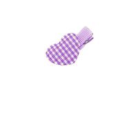 Set di 10 fermagli per capelli a forma di cuore a scacchi e fascia in gomma colorati per bambini (cravatta per capelli viola)