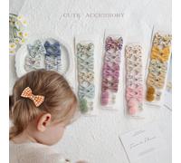 Set di 10 fermagli per capelli con fiocchi carini per ragazze, accessori per capelli con fiocchi adorabili con mini fiocchi in motivi a quadri e a pois; fermaglio per capelli in tessuto fatto a mano F
