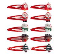 Set di 10 Fermagli per Capelli di Natale Rossi,Accessori per Capelli Festivi per Bambine, Bambini, Ragazze e Donne,Motivi Natalizi Classici,Regalo Decorazione Natalizia