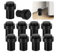 Set di 10 fermaporta cilindrici da parete con paracolpi in gomma, finitura in acciaio inox, per casa e ufficio