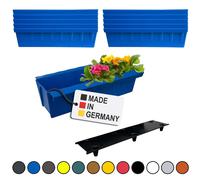 Set Di 10 Fioriere A Paletta Blu Con Inserto Per Appendere E Posizionare