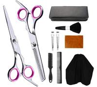 Set di 10 forbici professionali per taglio di capelli, forbici da parrucchiere, per sfoltire e tagliare i capelli, scialle, forbici da parrucchiere, set di forbici da barbiere, rosa A