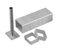Set di 10 formine rettangolari per biscotti in acciaio inox, con timbri, per torte e progetti artigianali