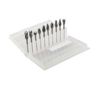 Set di 10 frese in metallo morbido per smerigliatura, include frese rotanti per fai da te e uso professionale