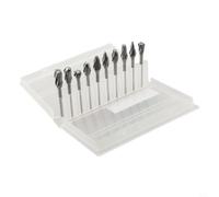 Set di 10 frese per metallo in metallo duro, punte di precisione per legno e plastica, sbavatura e incisione, per avvitatore a batteria, punta da 3 mm