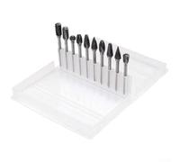 Set di 10 frese rotanti in carburo per utensili rotanti - Punte da intaglio a doppio taglio, gambo da 3 mm, diametro di taglio 6 mm, lunghezza 45-50 mm, per ideale