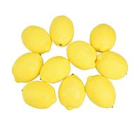 Set di 10 frutti artificiali decorativi in schiuma, limoni e limoni, per la decorazione della casa e il giardino, nei colori verde e giallo (giallo)